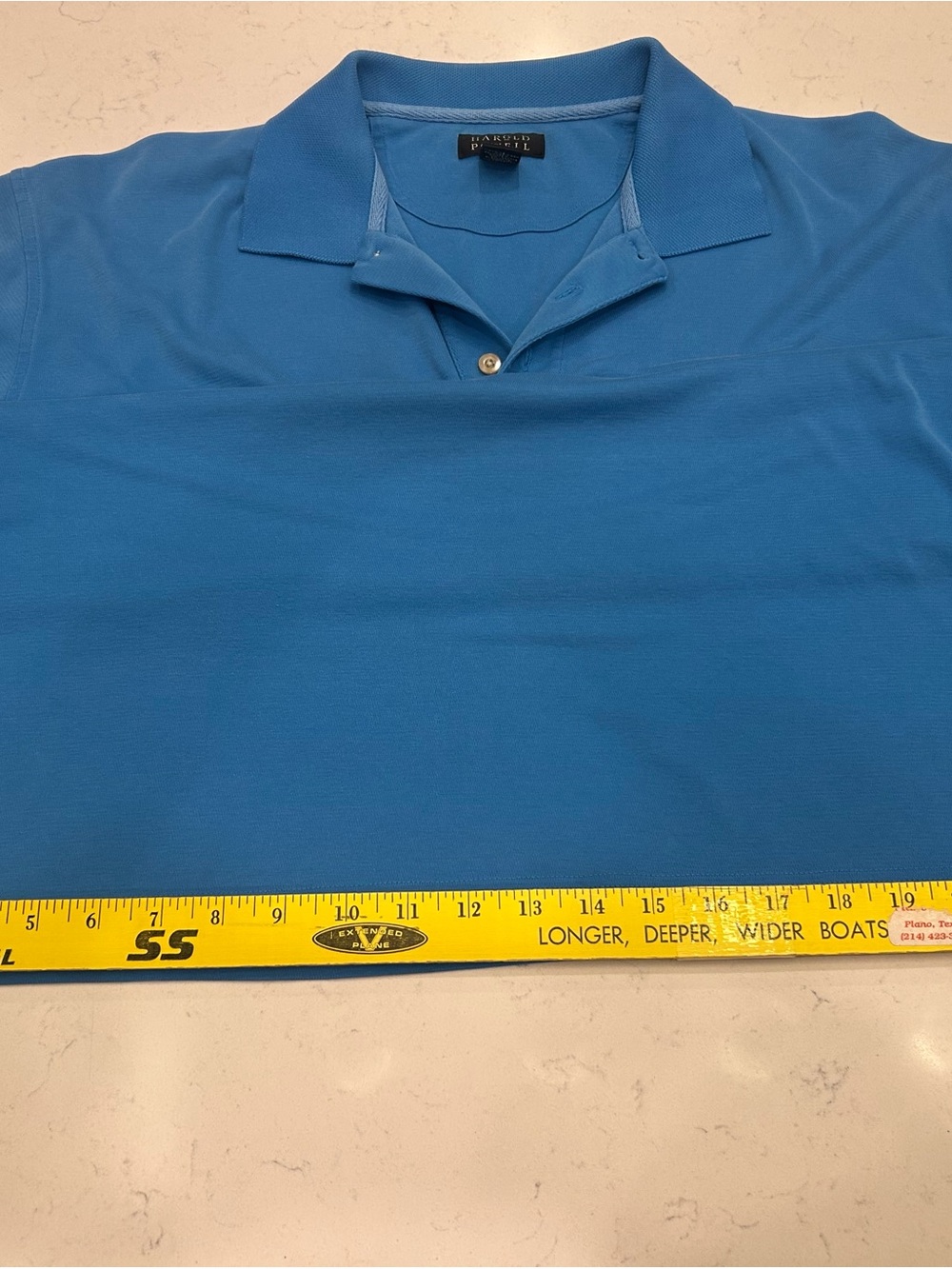 Harold's Teal-Blue Short Sleeve Polo - Picture 5 of 10